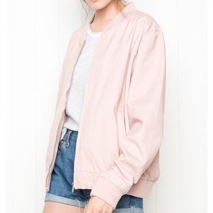 Brandy Melville Baby Pink Bomber Jacket